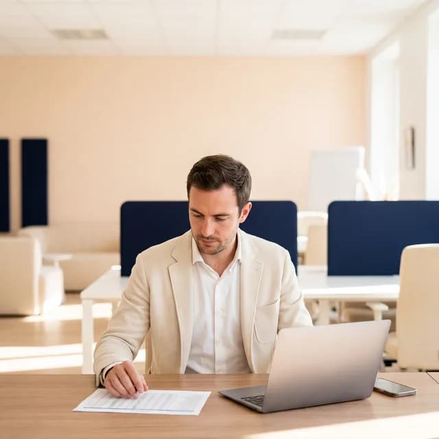 Un tableur imprimé à côté d'un ordinateur portable